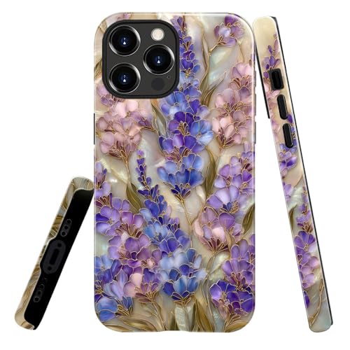 Coque protection complète iPhone 13 Pro Max antichoc anti-rayures TPU fleur lavande