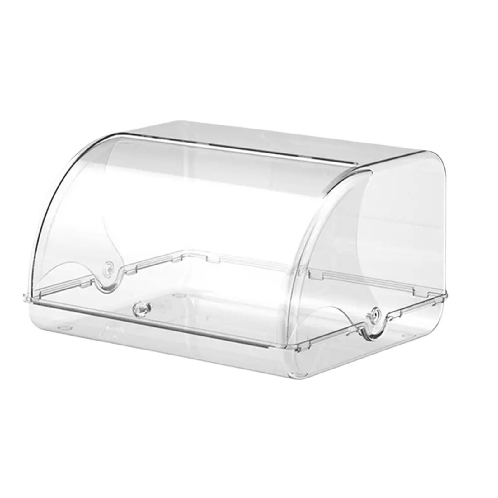 PPQIRU Bread Bin Bread Box For Countertop Makeup Organizer Desktop Storage Keeper With Lid For Homemade Muffins Rolls(Transparent)