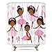 Riyidecor Pink Ballet Shower Curtain Cute Girl Ballerina Dancer Skirt Gymnastic Kid Nursery Bathroom Child Fabric Waterproof for Bathtub 72x72 Inch Include 12 Pack Plastic Shower Hooks