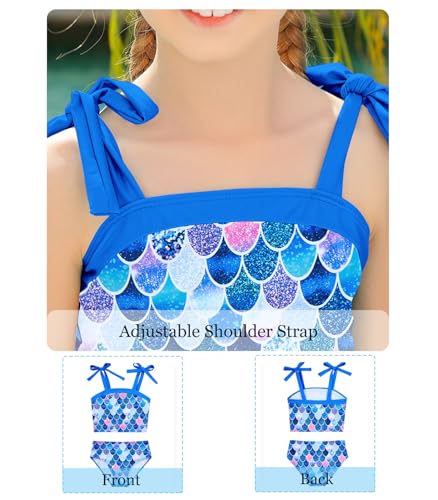 Girls 2 Piece Swimsuit Size 5-12 Summer Beach Bathing Suits for Girls Tankini Swimsuit Quick Dry Swimwear4