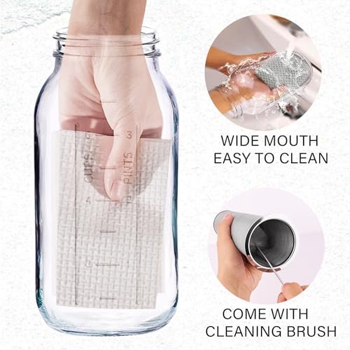 Cafeteira Cold Brew com corpo de vidro resistente e 2 tampas – Máquinas de chá gelado com filtro de