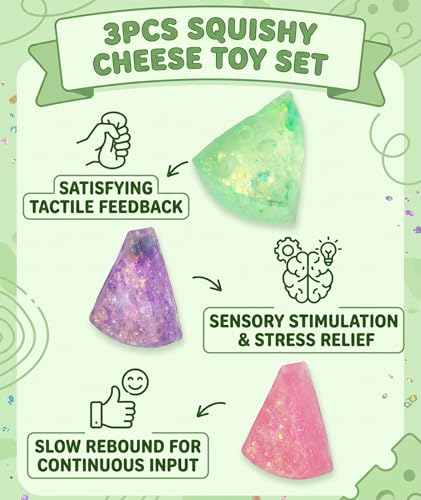 Image of 2Pcs Cheese Squishy, Taba Squishy, Dumpling Squishy-Stretchy Food-Shaped Sensory (red)