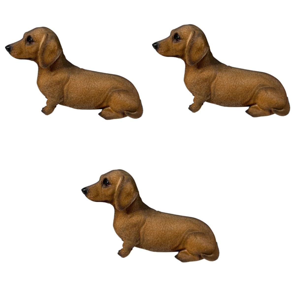 Statue de chien pour décoration de jardin et intérieur | Pack de 3 chiots