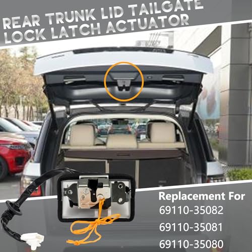 Image of BHB Rear Trunk Lid Tailgate Lock Latch Actuator Compatible with Toyota 4runner 4.0L 2010-2021 Tailgate Hatch Door Lock Actuator Replacement for 69110-35082 69110-35081 69110-35080 DLA1500