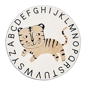 Bontkleed Voor Fotografie, Cirkeldekens Voor Kinderen, ABC-speelkleed Voor Kinderen, Educatief Alfabet Zacht Vloerkleed, Antislip, Voor Kinderen Peuters Slaapkamer Baby Cadeau (wit)