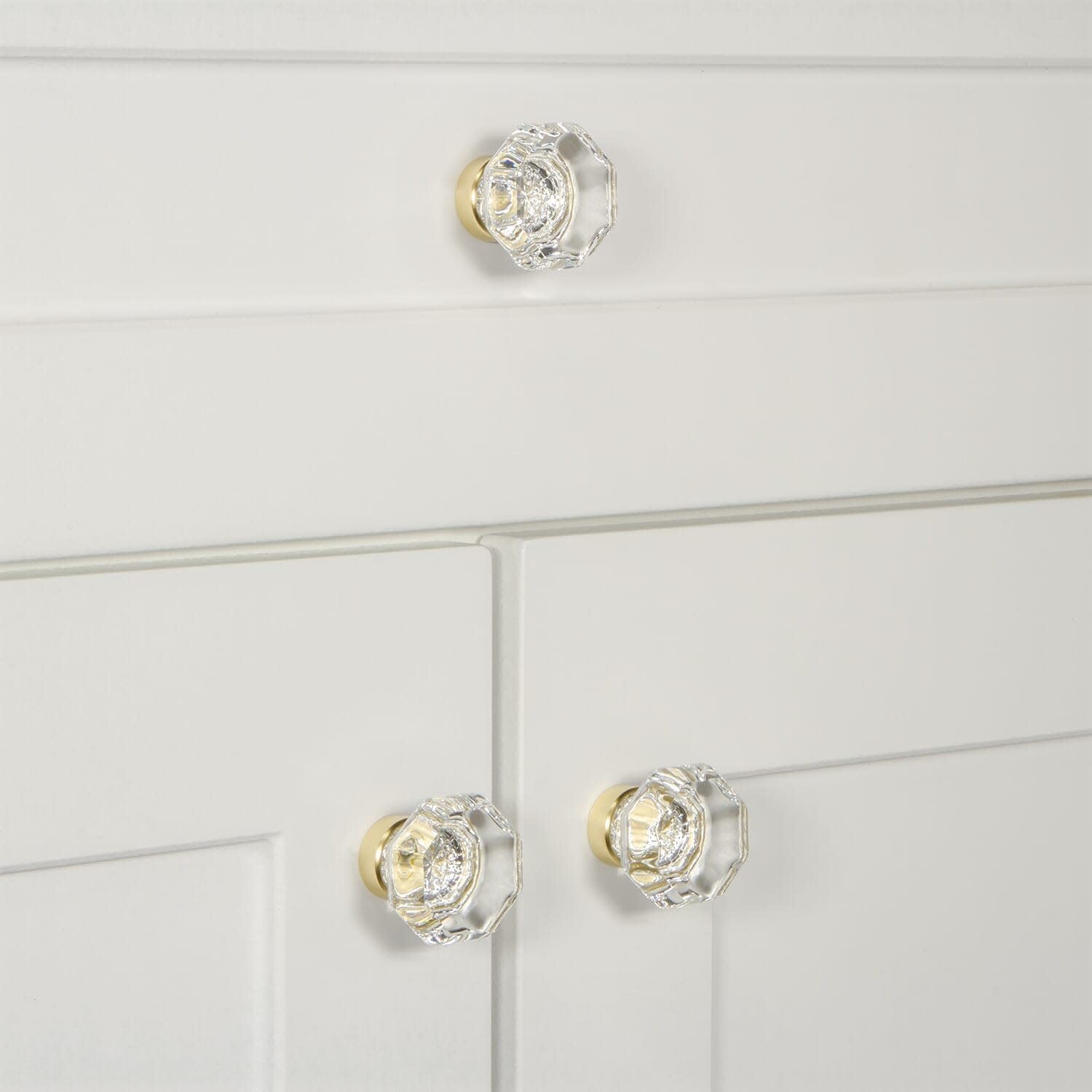 Grandeur Chambord Crystal 1-3/8" Cabinet Knob in Polished Nickel