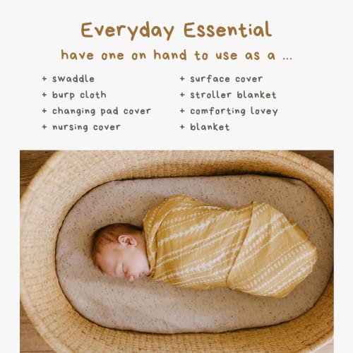 Image of Mini Wander Swaddles for Newborns Muslin Swaddle Blankets - Breathable Soft Gender Neutral Receiving Blanket Baby Essentials | 47 x 47 Cotton - (Terrain (Citrus)
