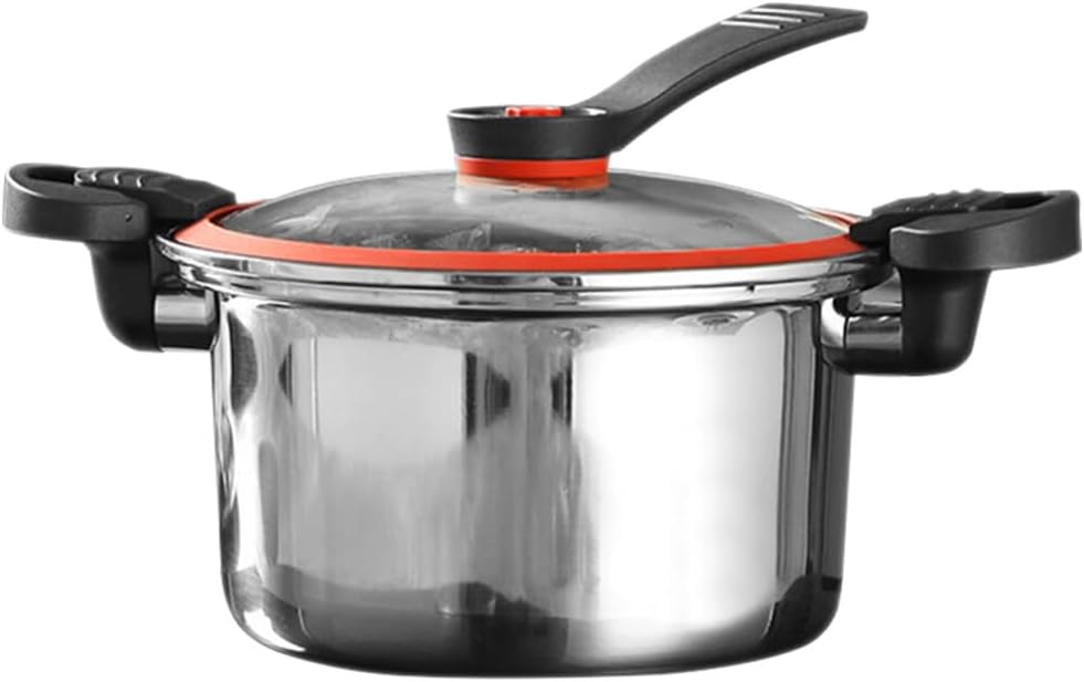 Pressure Cooker Double Handles Household Cooking Pot for Soup and Stews Induction and Gas Compatible