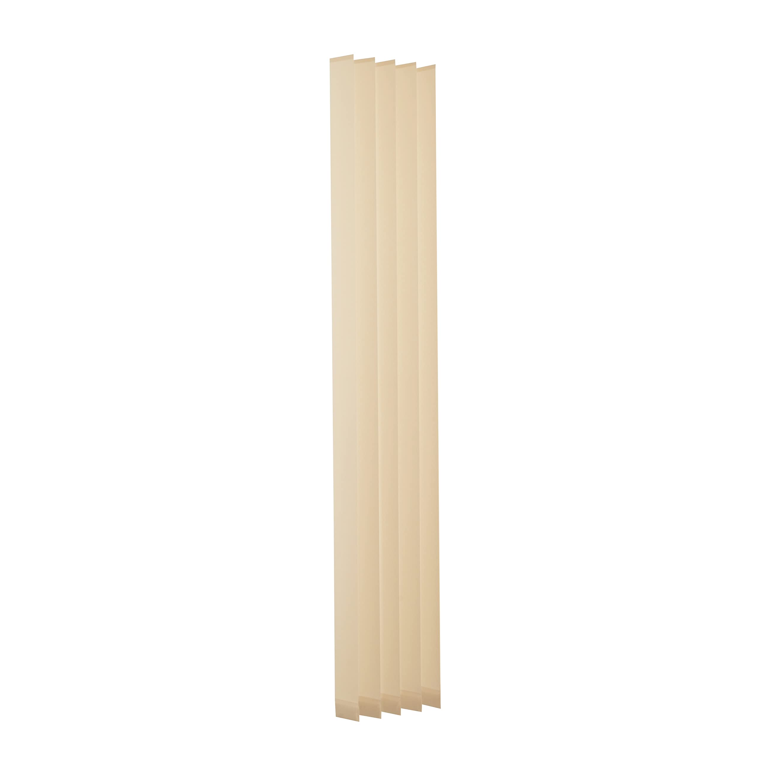 Ventanara® Lamellenvorhang durchgehende Schiene Komplettset Vertikaljalousie 89mm inkl. Montagematerial (Beige (raumverdunkelnd), 200 x 180 cm)