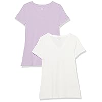 Amazon Essentials Maglietta con Scollo a v a Maniche Corte vestibilità Regolare Donna