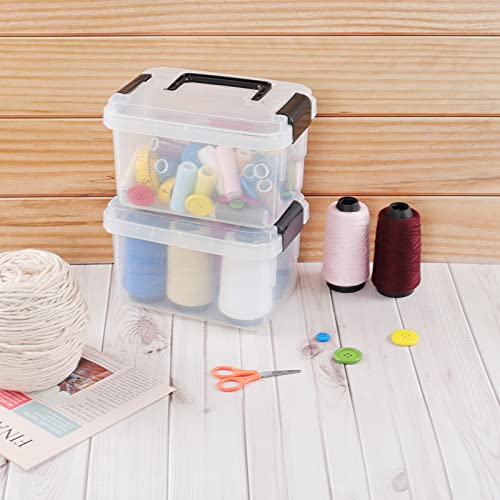 Eudokkyna 2 L Plastic Lidded Storage Bins, Plastic Storage Boxes, 6 Pack #TOP4