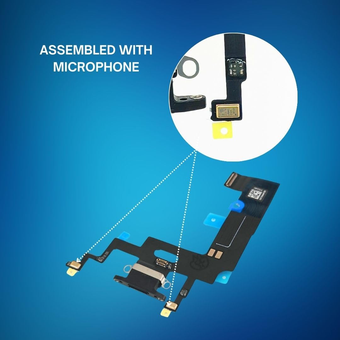 Port d'amarrage avec antenne et microphone pour iPhone 7+ noir
