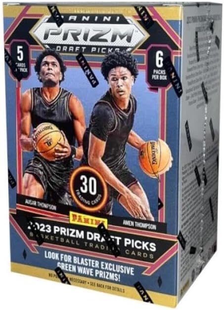 2023 Panini Prizm Draft Picks Collegiate Basketball Factory Sealed HOBBY Blaster Box 6 Packs of 5 Cards, 30 Cards in All. Loaded with Rookie Cards.