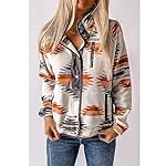 SELINK Womens Fleece Jacket Western Aztec Print Long Sleeve Snap Button Down Shacket Jackets with Pockets - Image 3