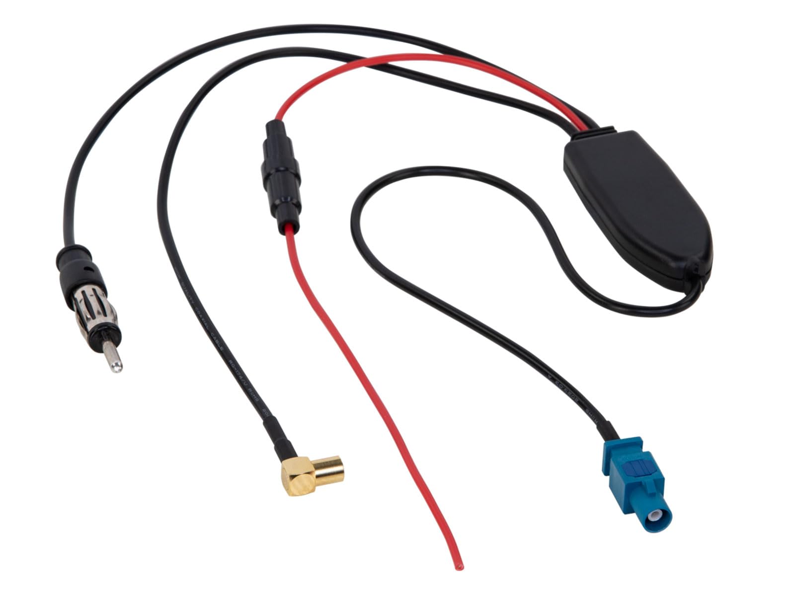 Antennensplitter AM/FM DAB+ - Fakra (Stecker) auf DIN (Stecker) / SMB (Buchse)