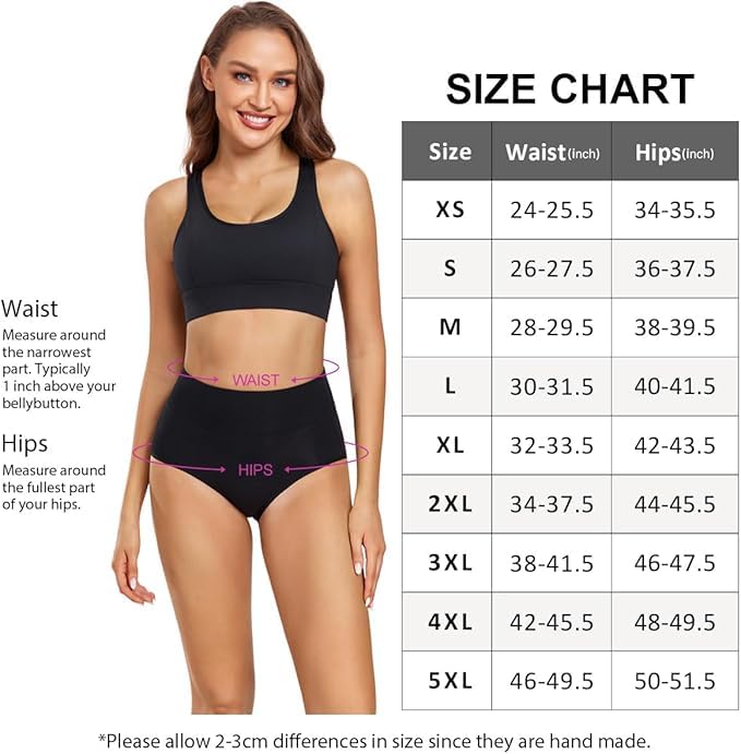 Image of wirarpa Women's Cotton Briefs (Pack of 5) (AF-2104B-5P-5XL Black-5p 5XL)