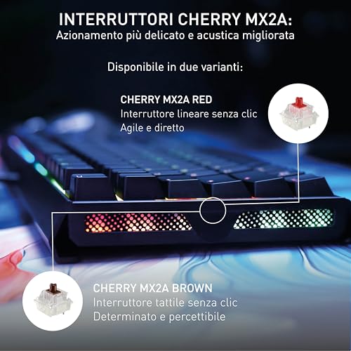 XTRFY MX 3.1, Tastiera da gaming meccanica, Layout per la Francia (AZERTY), Illuminazione RGB, Alloggiamento in alluminio, USB-A, Interruttori MX2A BROWN, colore nero - Tastiera gaming - Immagine 2