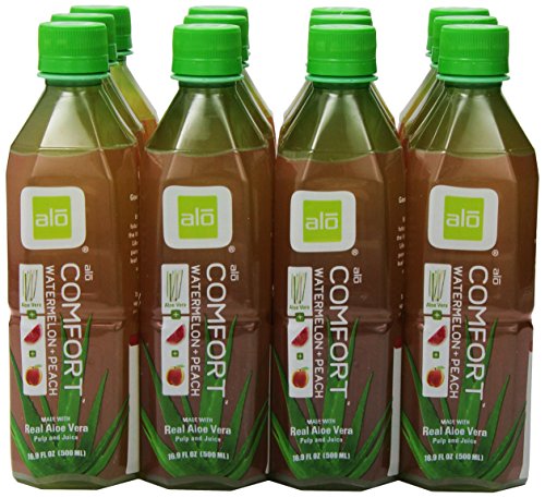 ALO Comfort Aloe Vera Juice Drink, Watermelon Plus Peach, 16.9 Fl. Oz