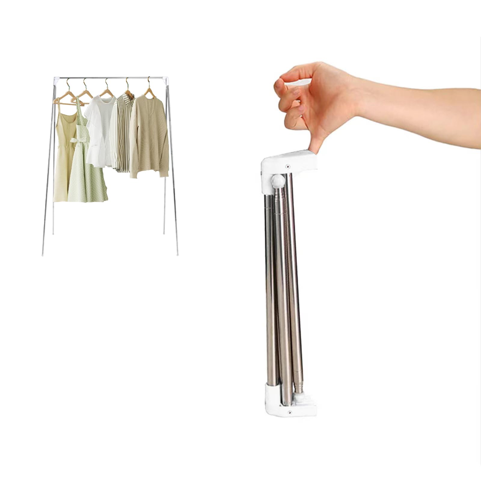 Ligtchser Portable Travel Garment Rack,Folding Clothes Rack for Dance,Travel,Camping, Drying,RV, Indoor,Outdoor. A Collapsible Mini Clothing Rack.