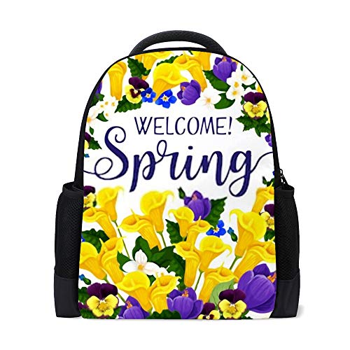 Sac d'école pour adolescentes au design printanier pliable idéal pour les cours