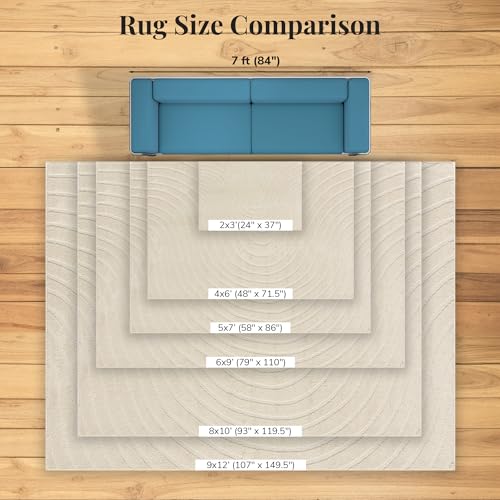 Tapete rectangular moderno 4x6 crema Luxe Weavers miniatura 6
