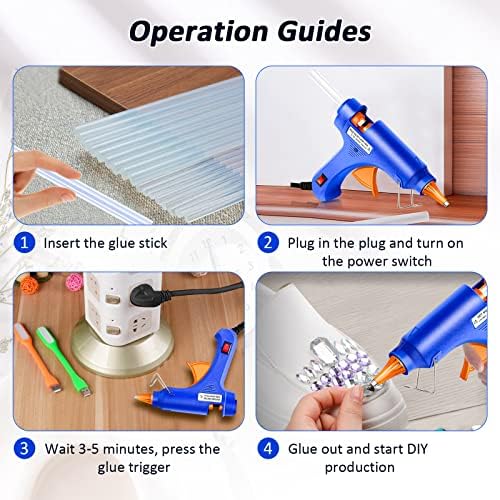 ARIEL-GXR Mini Melt Gun,20W Hot Glue Gun with Glue Sticks Heating Fast Electric Glue Gun with Support Kickstand for Arts and Crafts