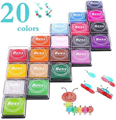 Craft Ink Pad Stamps Partner DIY Color,20 Color Ink Pad for Stamps, Paper, Wood Fabric, Kid's Rubber Stamp Scrapbooking Card Making Beautiful Water-Soluble Colors (Pack of 20)