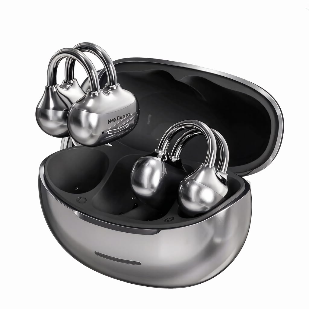 Open Ear Clip Headphones, Wireless Bluetooth Earbuds 6.0, ENC Noise Cancelling Earphone, 50H Playtime, IPX4 Waterproof for Sports/Running/Gym & Small Ears (Grey)-image-26