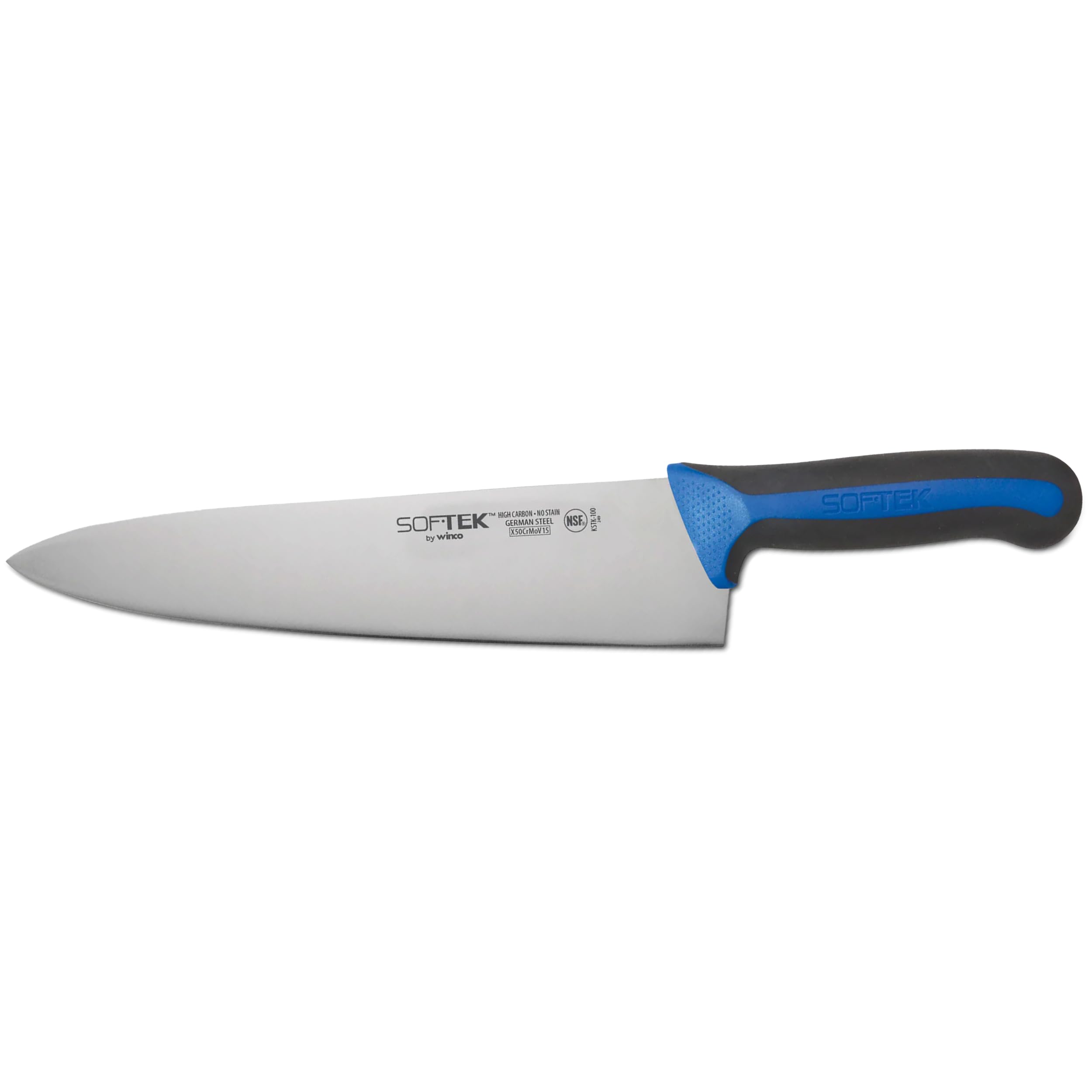 Winco 10" Blue Chef's X50 Cr MoV15 German steel Knife, Soft Grip Handle — Amazon image 2