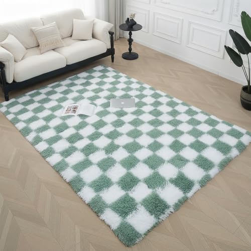 Image of AMZYU Area Rugs for Bedroom Living Room Soft Touch Fluffy 300x300cm Green