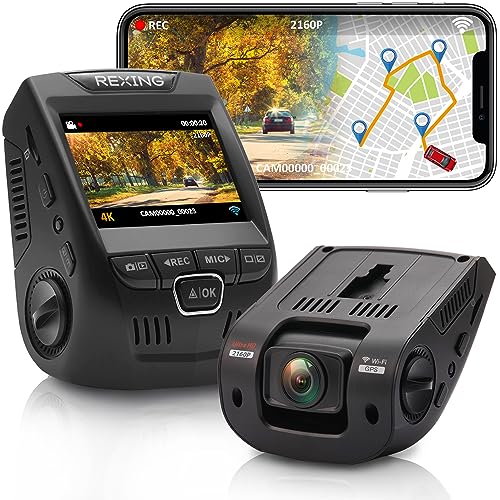 RexingUSA V1GW-4K UltraHD Dash Cam: GPS Logger, Wi-Fi, 170° Wide