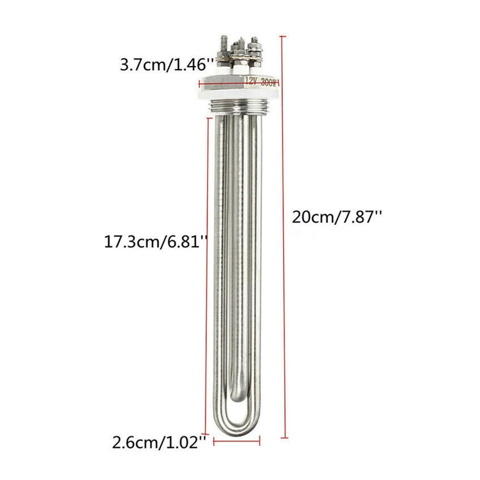 2 Uds 12V Calentador De Agua Solar Tubo De Calefacción Varilla De Calentamiento Eléctrico Elemento De Calentamiento De CC Tubo De Calentamiento De Inmersión
