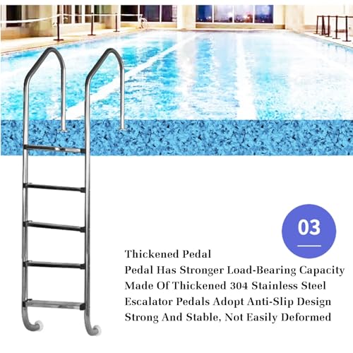 Barandal para piscina de 3 escalones XLTFUC acero inoxidable miniatura 5
