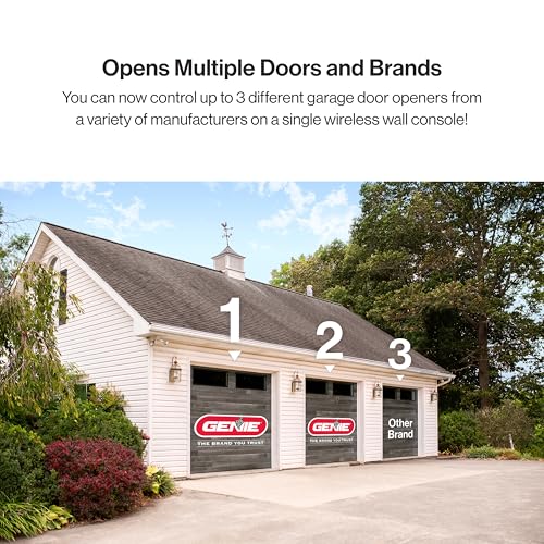 Image of Genie GUWWC-R Universal Garage Door Opener Wireless Wall Console, Compatible with LiftMaster, Chamberlain, Genie, Overhead Door, For Use up to 3 Garage Doors,Black