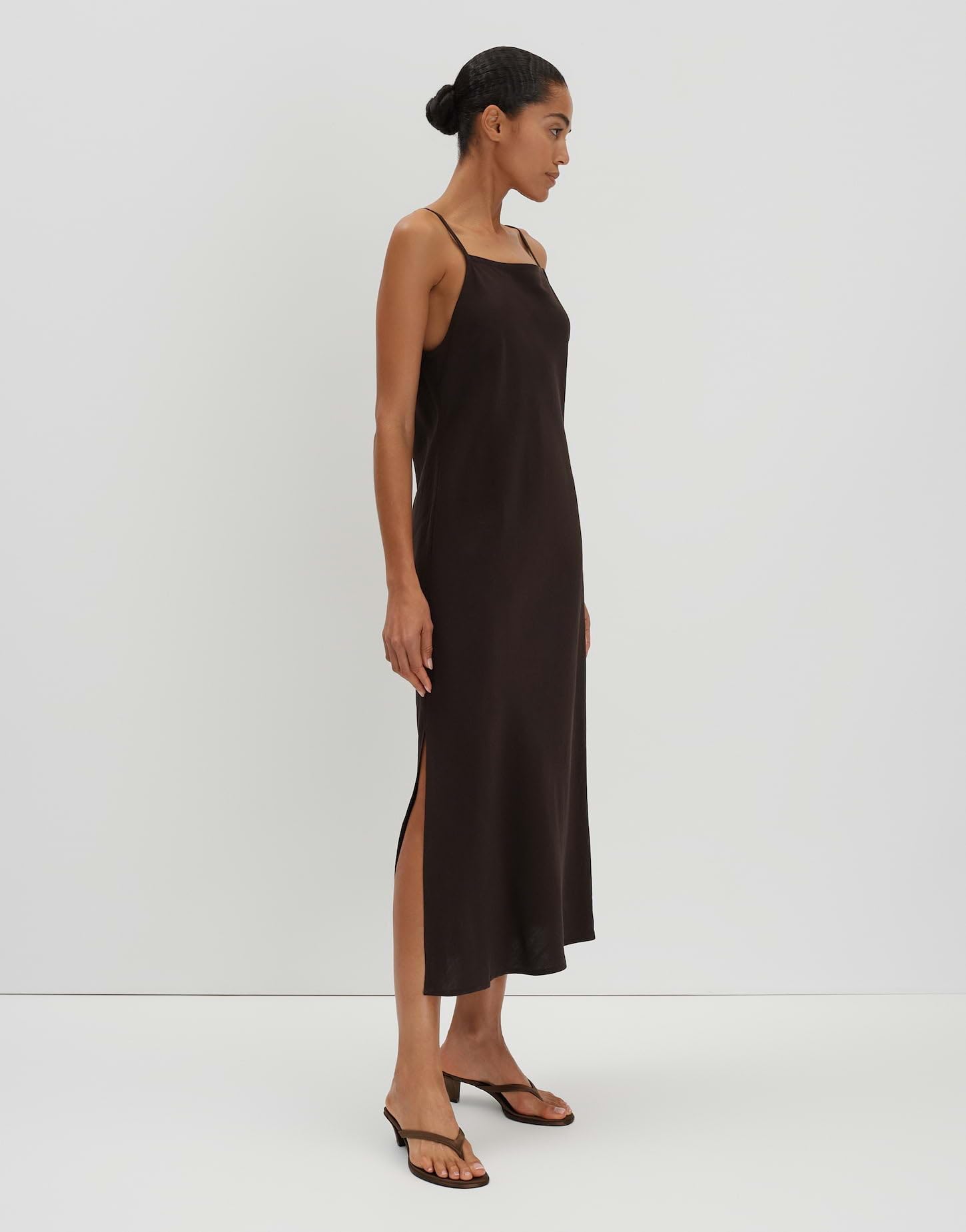 someday Damen Midikleid | Trägerkleid QUALEZA aus luftigem Viskose Leinen Mix
