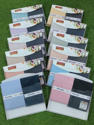 Image of Unstitched Plain Shirt and Trouser Fabric Combo Gift set - Cotton Blend Material - 2.25m Shirt Cloth - 1.20m Pant Cloth