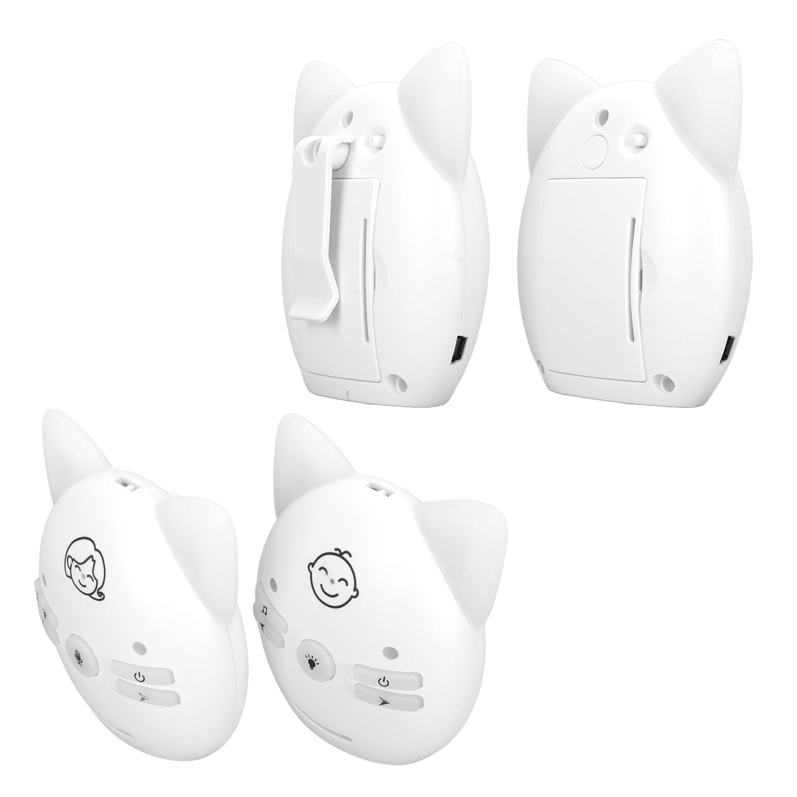 Moniteur bébé Numérique sans Fil, Bidirectionnel, Musique et Veilleuse, Prise UE, pour la Surveillance de bébé (White)