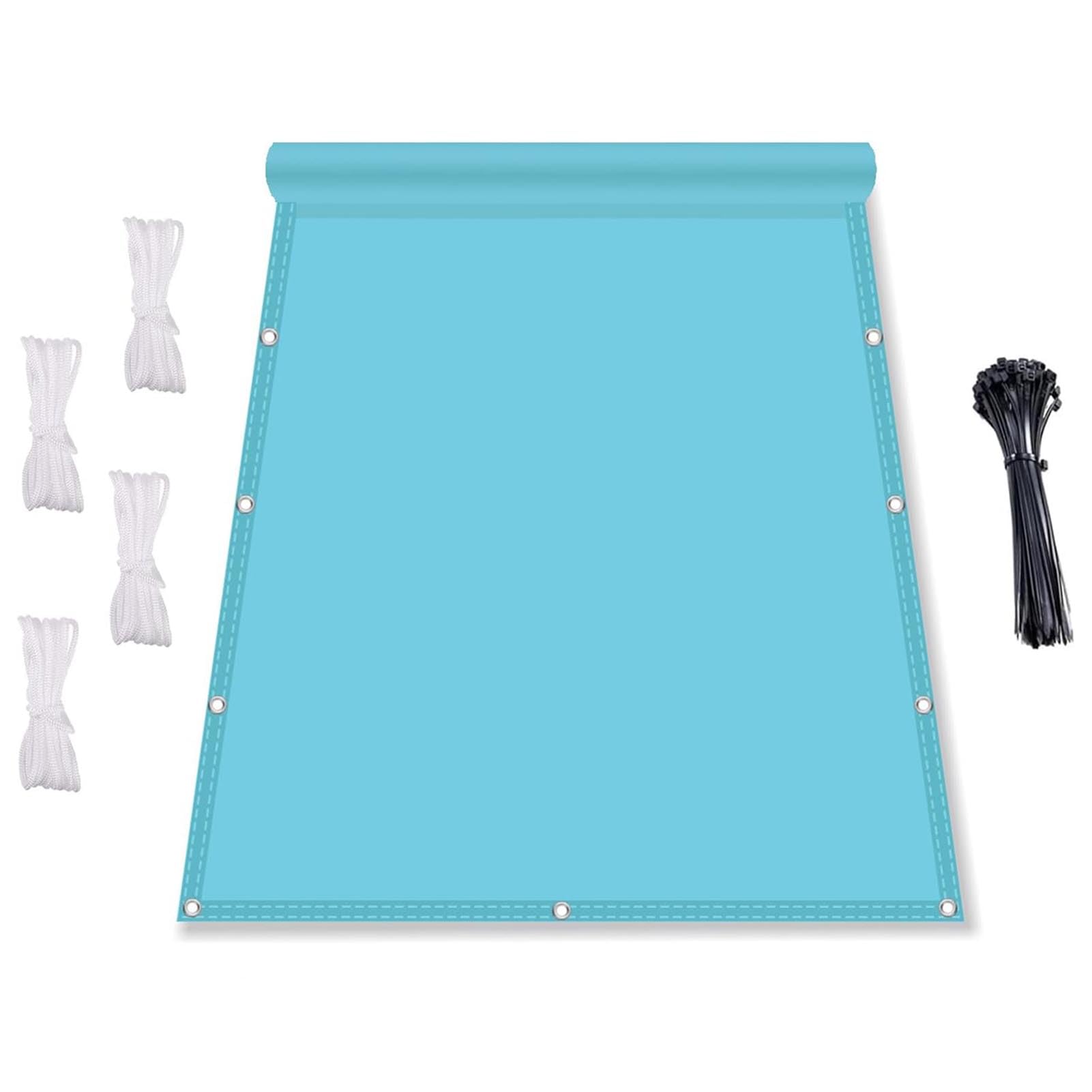 GJZQDKX Waterproof Square Sun Shade Sail, UV Protection Canopy for Terrace, Weather-Resistant Sunshade, Available Sizes (2x7m, Light Blue)