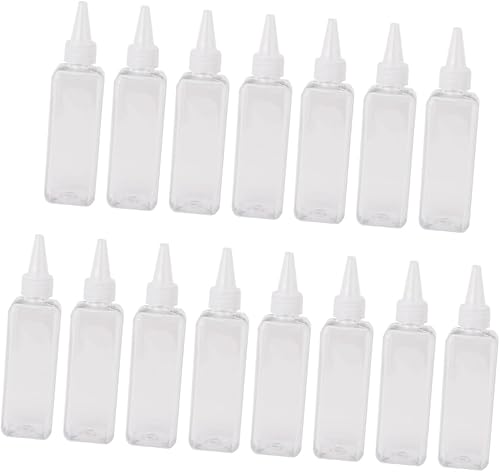 15pcs 100ml Square Hair Dye Bottles with Wide Mouth