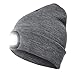 Produktbild Kllarmant LED-Beanie-Mütze mit Licht, über USB wiederaufladbar, Stirnlampe, Beanie-Kappe, Unisex, wärmer, Strickmütze für draußen, drinnen, Laufen, automatische Reparatur, Grau