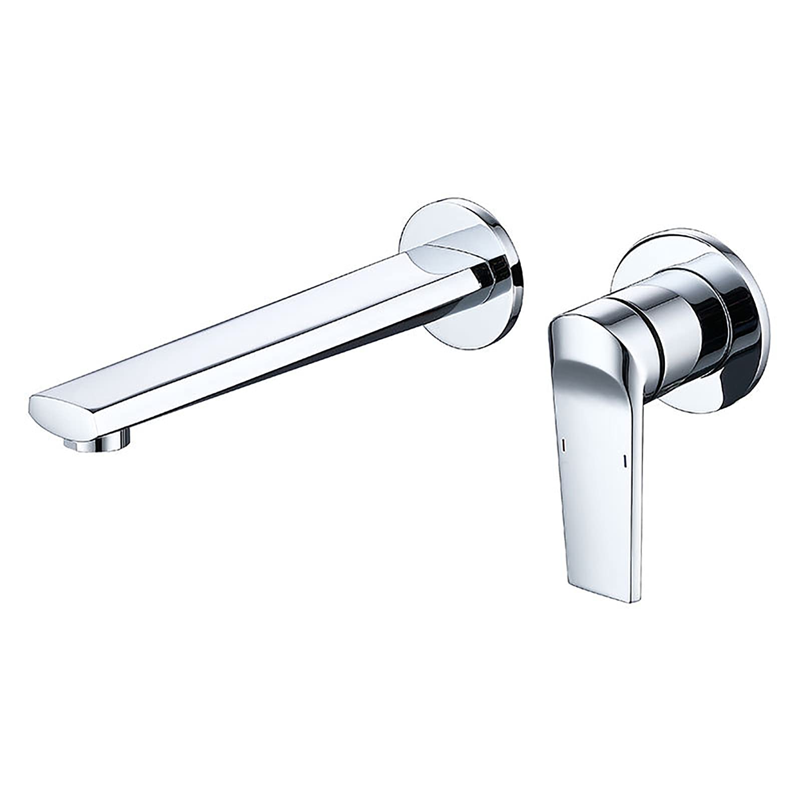 Mitigeur de lavabo mural en laiton or brossé et chrome pour salle de bain
