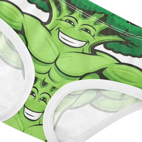 Cartoon Strong Green Spinach White Panties Little Girl Girls Underwear Toddler Cotton Artistic Briefs Kids Undies 2t4