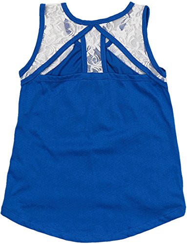 Image of ToBeInStyle Girl's Adorable Flower Print Tank Top w /Back Lace Design