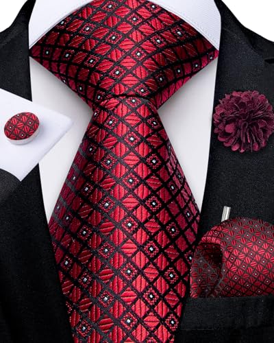 Image of DiBanGu Mens Zipper Tie Silk Pre-Tied Necktie with Gift Box
