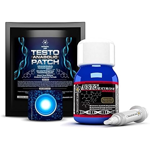 Testo Extreme Anabolic + Testo Anabolic Patch : Testosterone, Muscle Growth & Strength Stack (1 Month Course) Cover