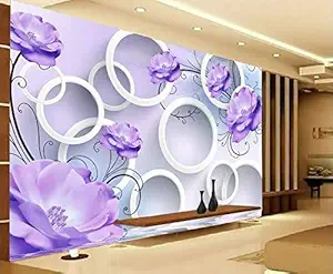ADWAYS 3D VINYAL Flower Wall Sticker Texture for Living Room Bedroom Office HIGH Graphic 3D Texture