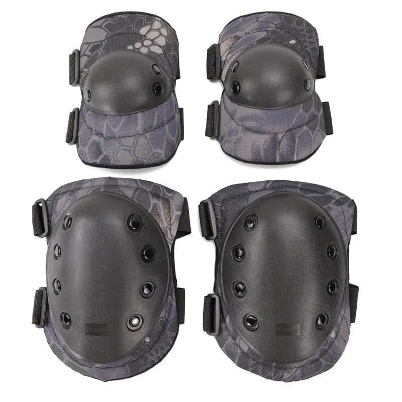 Taktisches Camo-Knie- Und Ellenbogenschoner-Set – Verstellbare Träger, Gepolsterte Schaumstoffpolsterung, For CS, Paintball, Outdoor(13#)