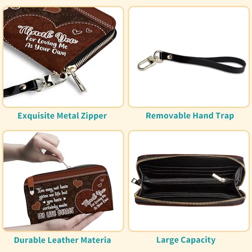 Gifts For Bonus Mom From Son, Daughter - Bonus Mom Purse - Mothers Day Gifts for Bonus Mom - Step Mom Christmas Gifts, Birthday Gift Ideas - Leather Long Wallet for Work, Travel3