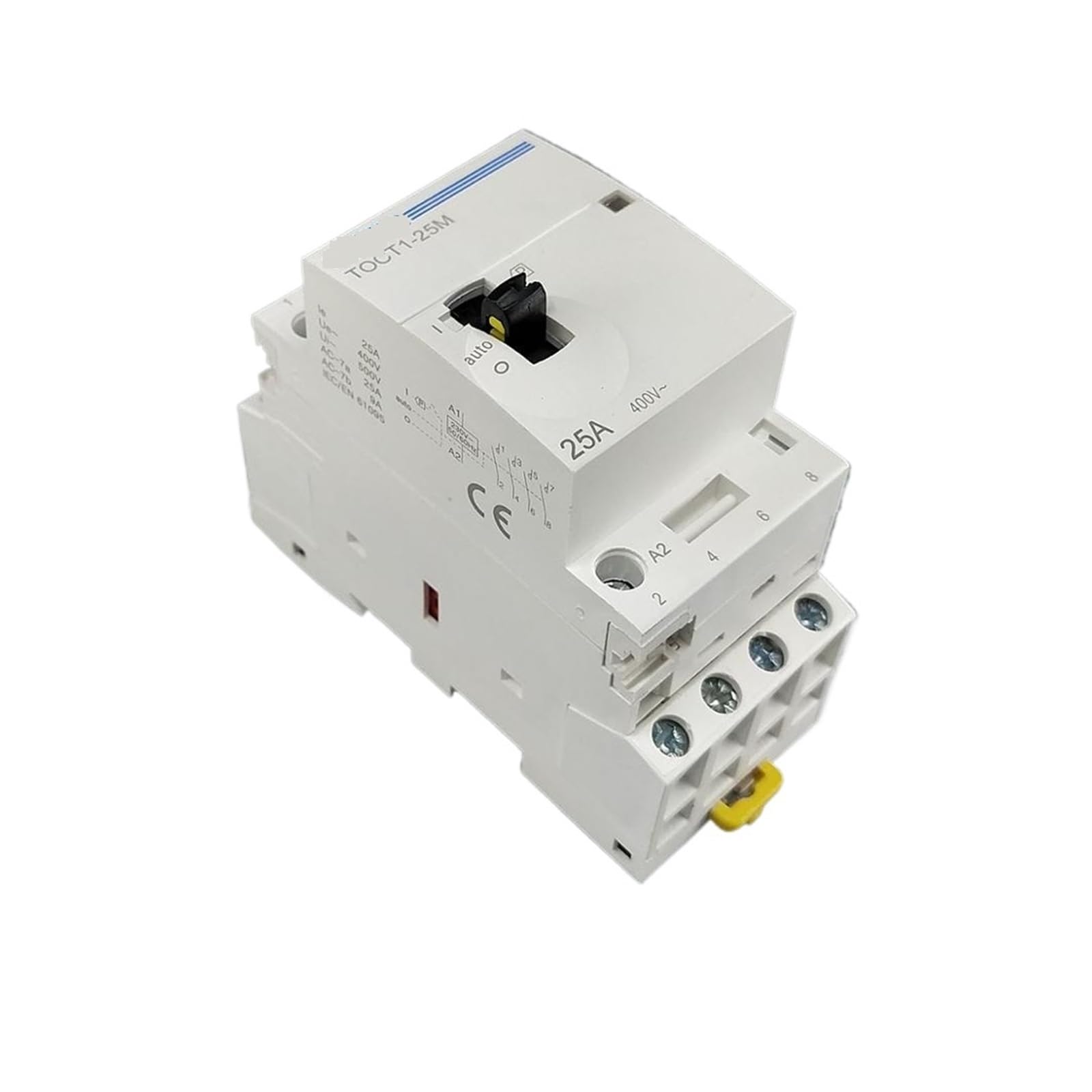 4P 25A 220V/230V 50/60HZ Din Rail Household ac Modular contactor with Manual Control Switch 4NO or 2NO 2NC or 4NC (Color : 2NO 2NC)