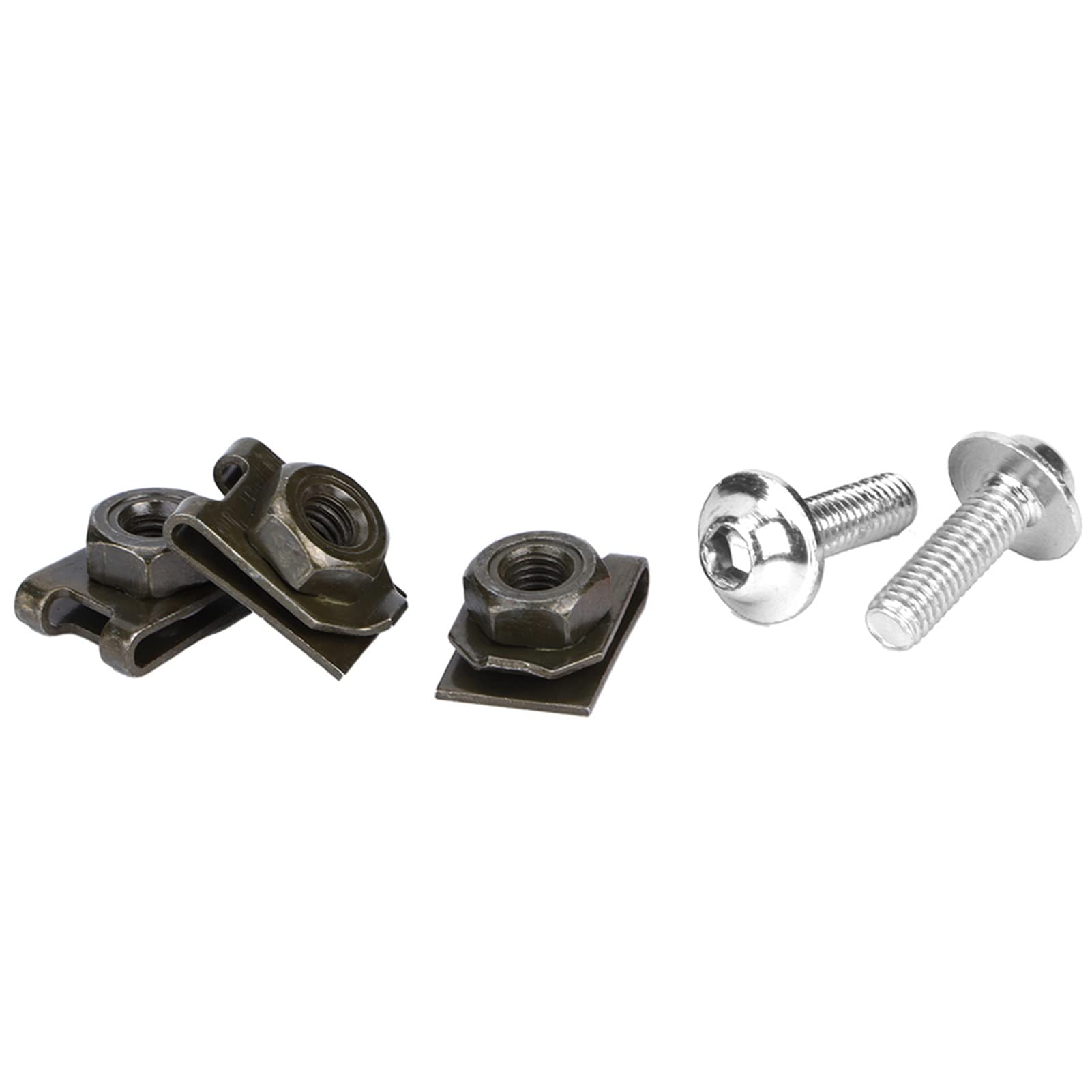 Kit 10 Boulons M5 + Clips Speed Pour Carénage Moto | Aluminium Argenté - Universel